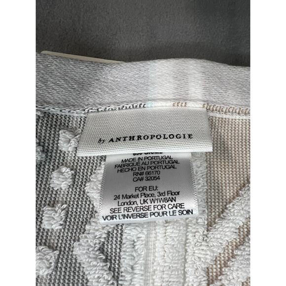 Anthropologie Windstream Hand towels Set of 4 Cotton Grey Montif - Picture 7 of 9